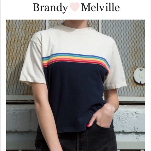 Brandy Melville rainbow tee - Picture 1 of 2